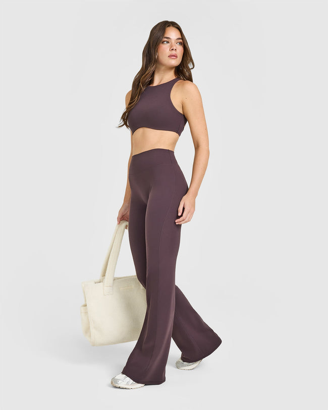 SoftMotion™ Flared Bottoms with White Logo | Dark Umber Brown