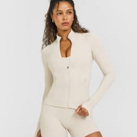 SoftMotion™ Jacket with White Logo | Sand