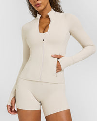 SoftMotion™ Jacket with White Logo | Sand