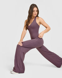 SoftMotion™ Halter Neck Vest with Built in Bra Shelf with White Logo | Vintage Purple