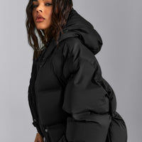 Oversized Longline Puffer Jacket | Black