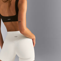 SoftMotion™ Double Layer High Waisted Shorts 6" | Marshmallow White
