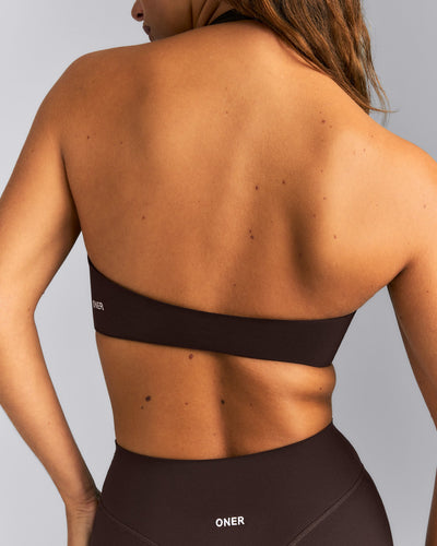 SoftMotion™ Minimal Halter Neck Bralette | 70% Cocoa