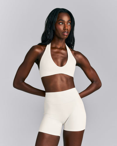 SoftMotion™ Minimal Halter Neck Bralette | Marshmallow White