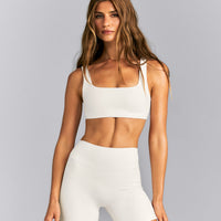 SoftMotion™ Soft Square Neck Sports Bra | Marshmallow White