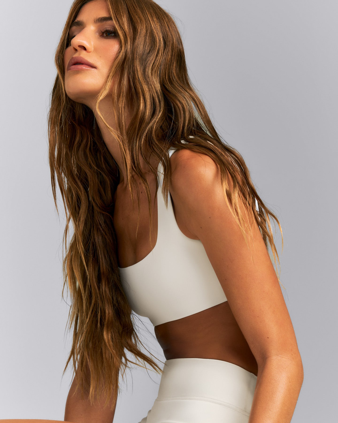 SoftMotion™ Soft Square Neck Sports Bra | Marshmallow White