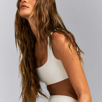 SoftMotion™ Soft Square Neck Sports Bra | Marshmallow White
