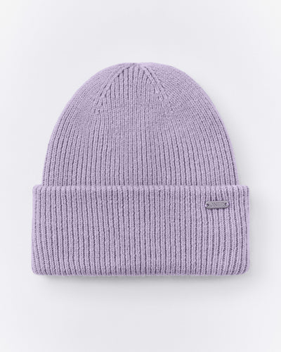 Wool Rib Knit Beanie | Lavender Purple