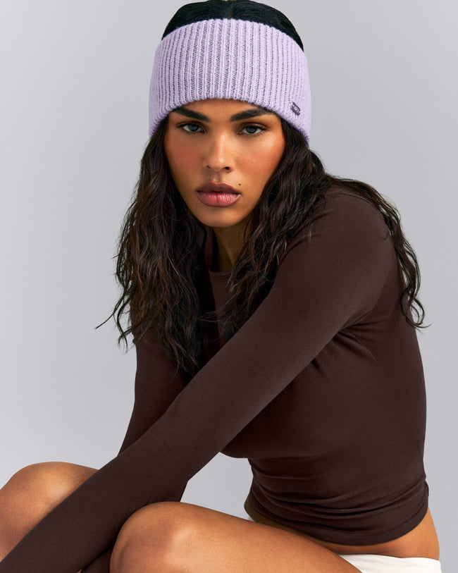 Wool Rib Knit Headband | Lavender Purple