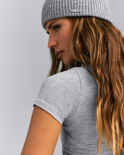 Wool Rib Knit Headband | Grey Marl