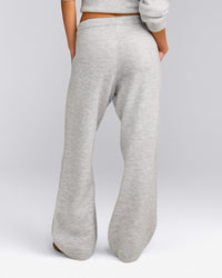 Oversized Knit Straight Leg Bottoms | Light Grey Marl