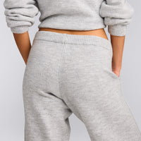 Oversized Knit Straight Leg Bottoms | Light Grey Marl