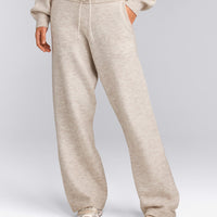 Oversized Knit Straight Leg Bottoms | Oat Marl