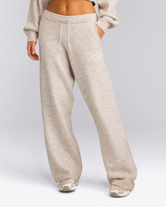 Oversized Knit Straight Leg Bottoms | Oat Marl