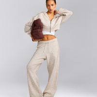 Oversized Knit Straight Leg Bottoms | Oat Marl