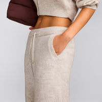 Oversized Knit Straight Leg Bottoms | Oat Marl