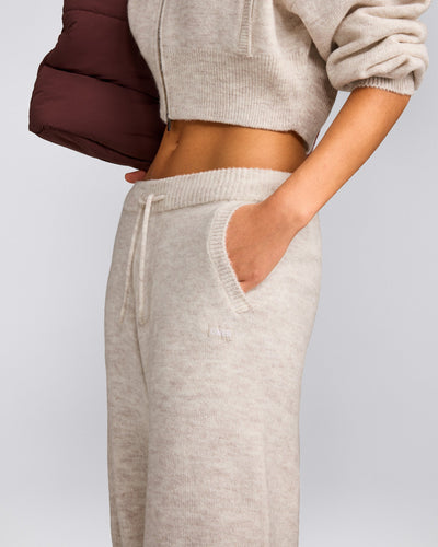 Oversized Knit Straight Leg Bottoms | Oat Marl