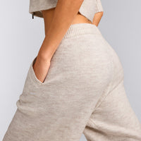Oversized Knit Straight Leg Bottoms | Oat Marl