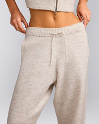 Oversized Knit Straight Leg Bottoms | Oat Marl