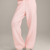 Oversized Knit Straight Leg Bottoms | Soft Girl Pink