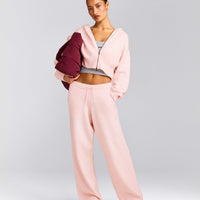 Oversized Knit Straight Leg Bottoms | Soft Girl Pink