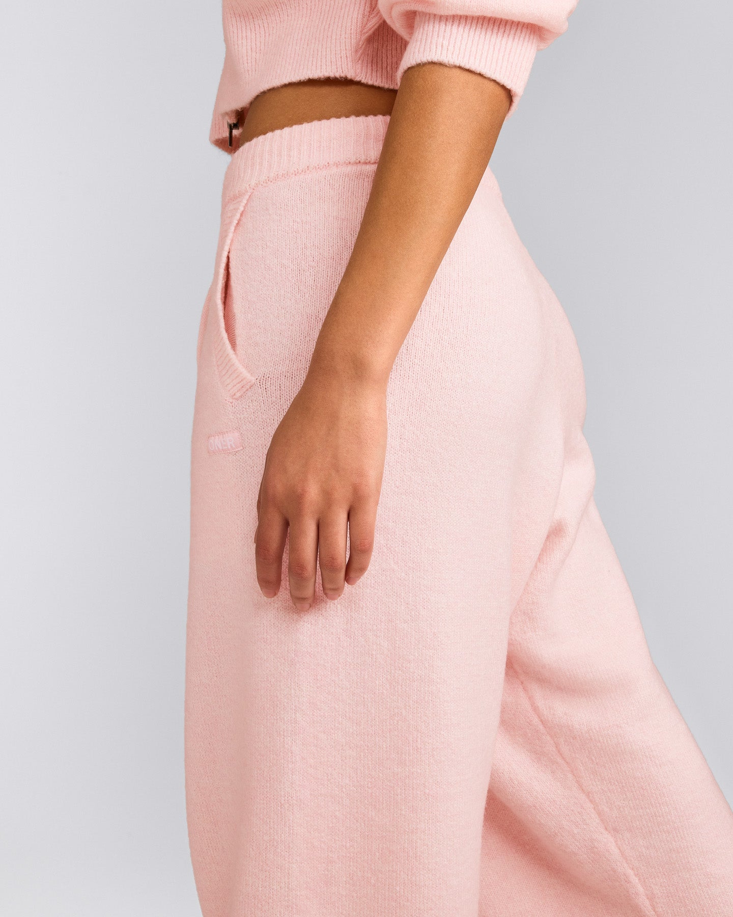 Oversized Knit Straight Leg Bottoms | Soft Girl Pink