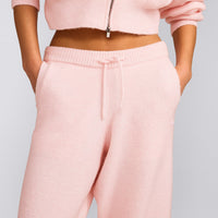Oversized Knit Straight Leg Bottoms | Soft Girl Pink