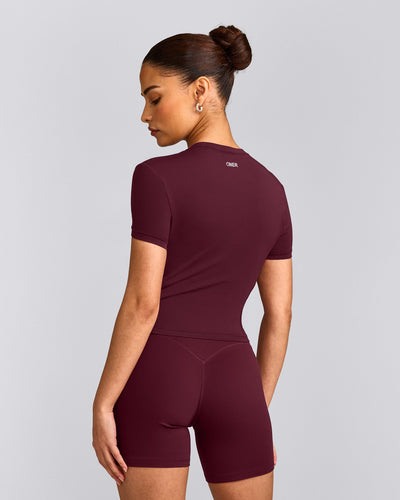 Mellow™ Motion Crew Neck Mid Top | Cherry Lacquer Purple