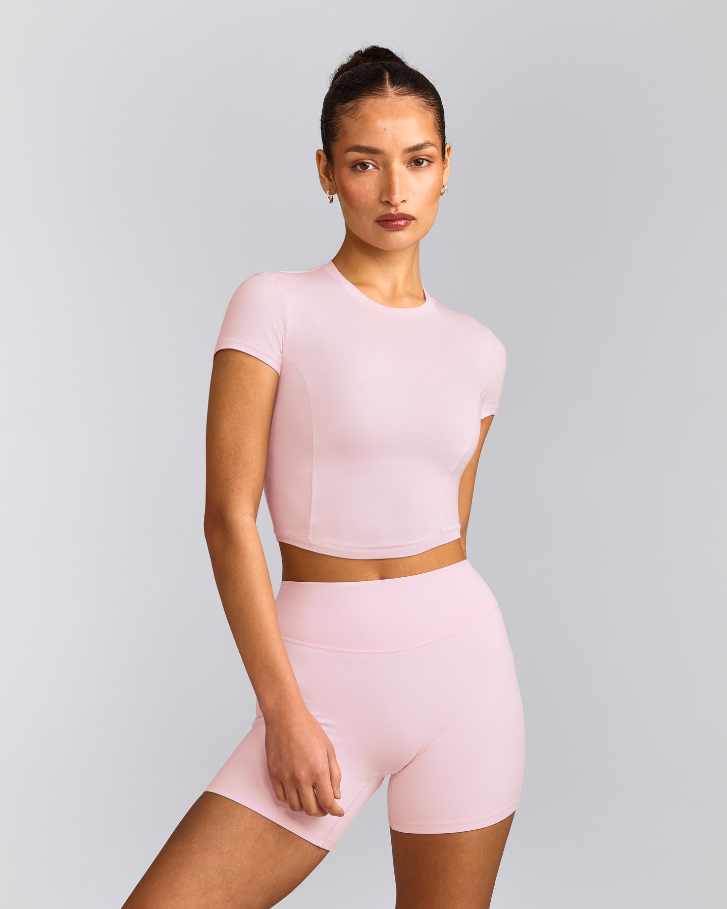 Mellow™ Motion Crew Neck Mid Top | Soft Girl Pink