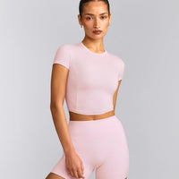 Mellow™ Motion Crew Neck Mid Top | Soft Girl Pink