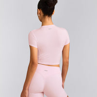 Mellow™ Motion Crew Neck Mid Top | Soft Girl Pink