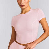 Mellow™ Motion Crew Neck Mid Top | Soft Girl Pink