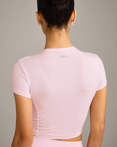 Mellow™ Motion Crew Neck Mid Top | Soft Girl Pink