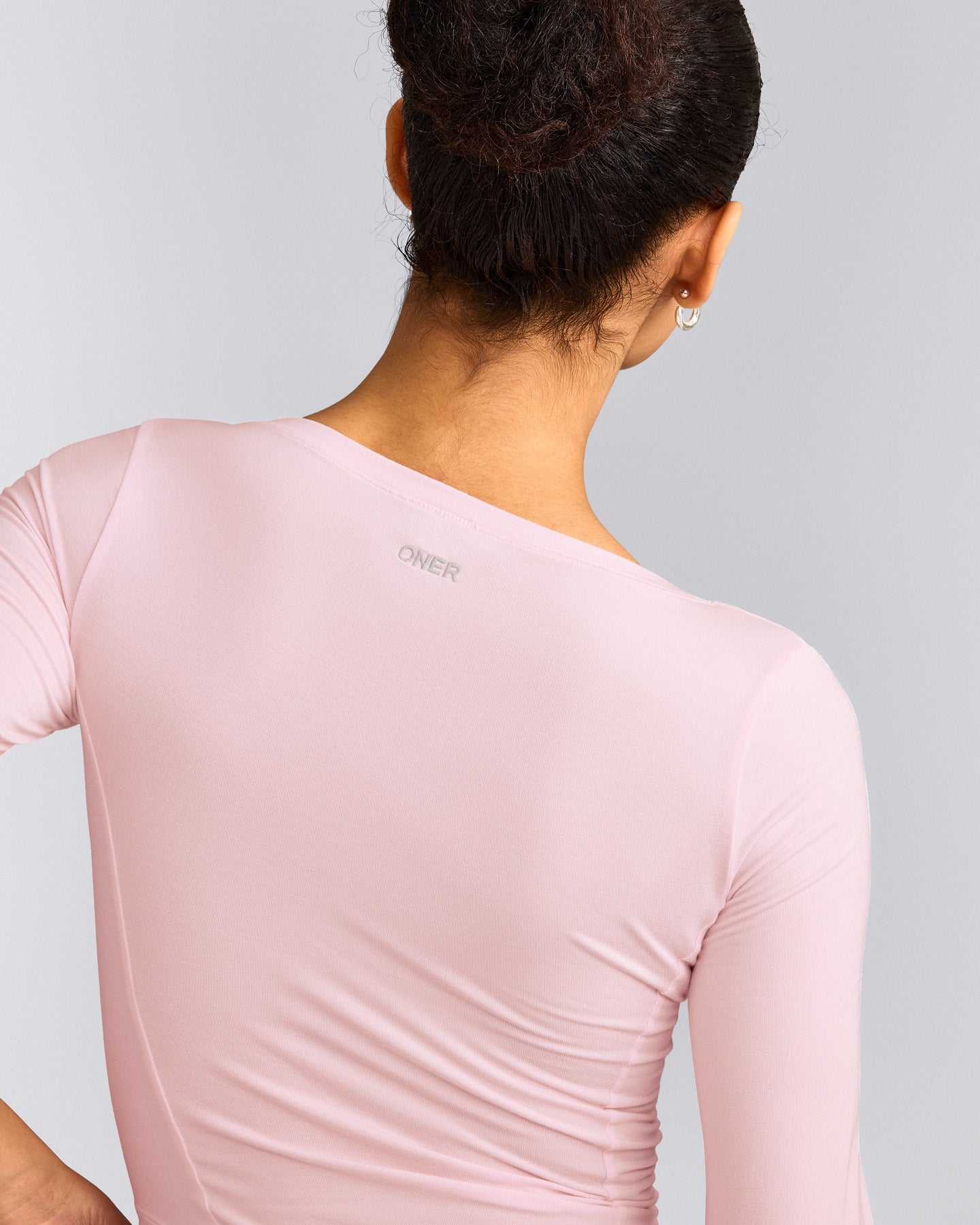 Mellow™ Motion Wide V Neck 3/4 Length Sleeve Mid Top | Soft Girl Pink
