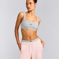 Seamless Scoop Neck Bralette | Grey Marl
