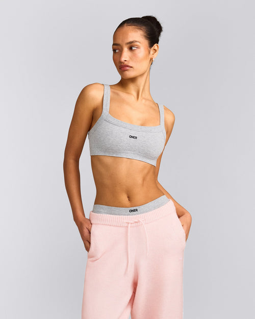 Seamless Scoop Neck Bralette | Grey Marl