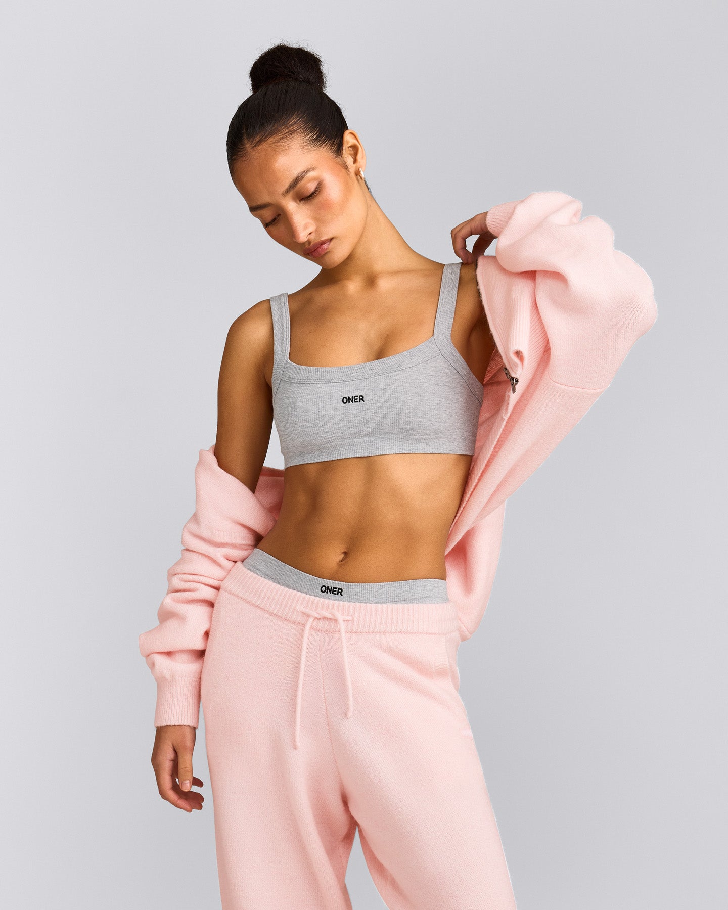 Seamless Scoop Neck Bralette | Grey Marl
