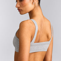 Seamless Scoop Neck Bralette | Grey Marl