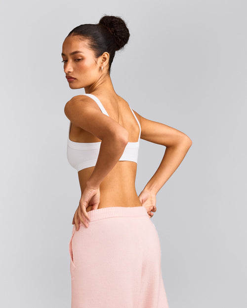 Seamless Scoop Neck Bralette | White
