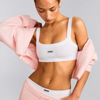 Seamless Scoop Neck Bralette | White