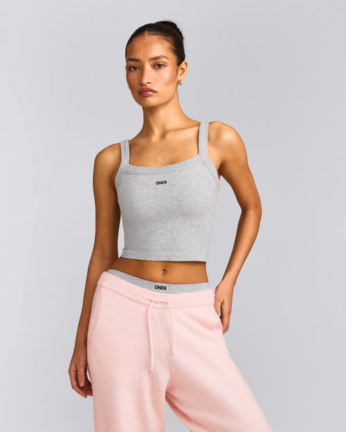 Seamless Scoop Neck Vest | Grey Marl