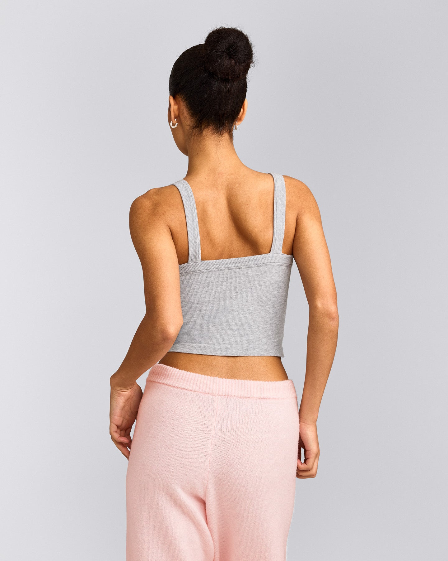 Seamless Scoop Neck Vest | Grey Marl