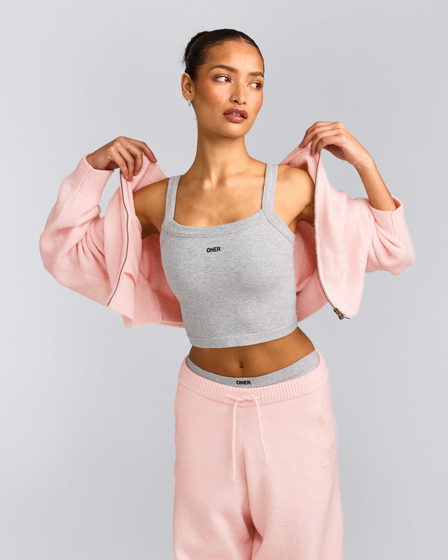 Seamless Scoop Neck Vest | Grey Marl