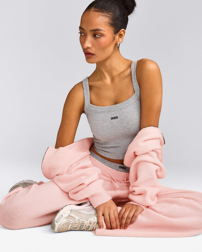 Seamless Scoop Neck Vest | Grey Marl