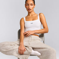 Seamless Scoop Neck Vest | White