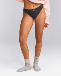 Seamless Thong | Charcoal Marl