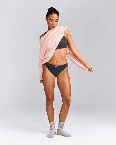 Seamless Thong | Charcoal Marl