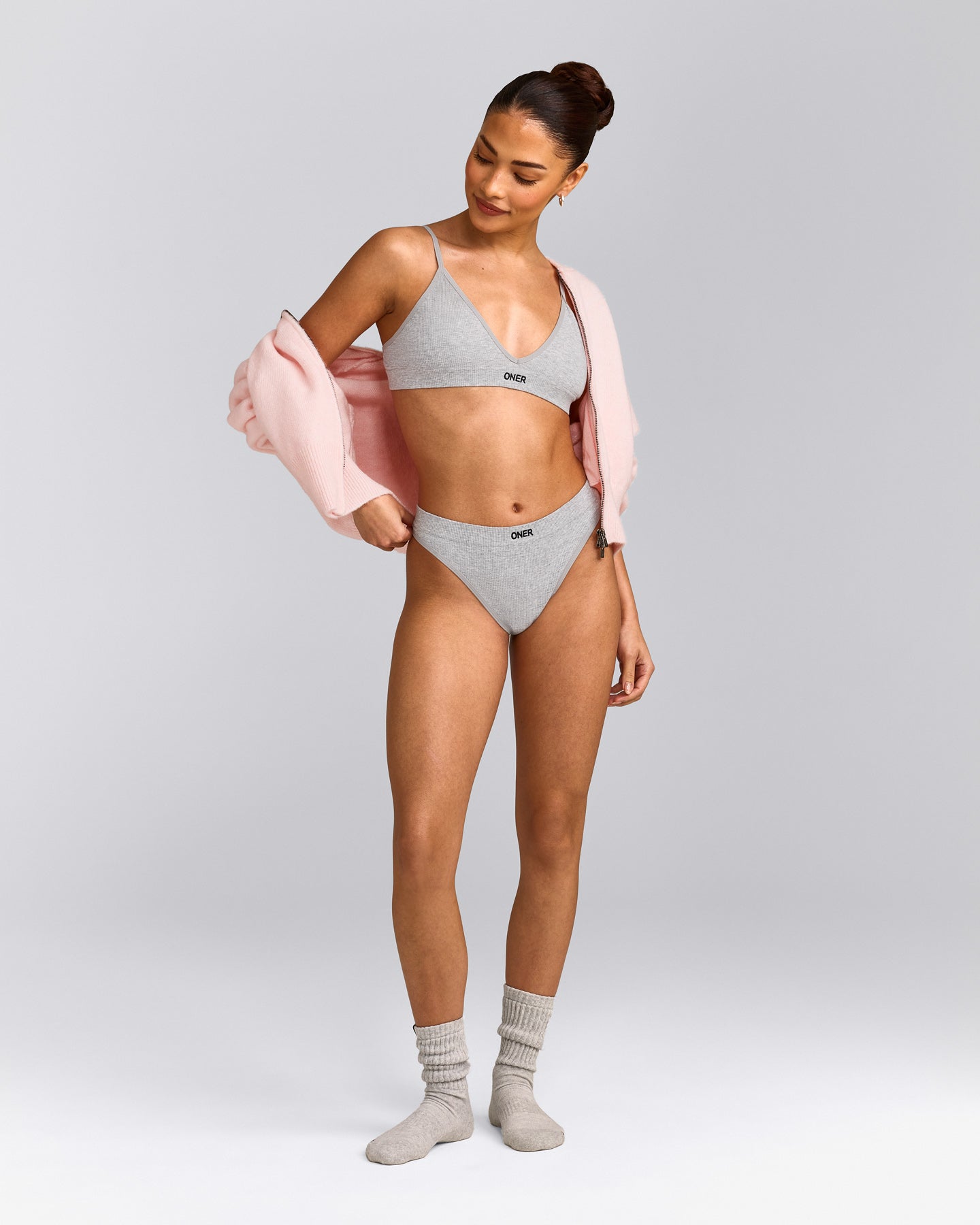 Seamless Thong | Grey Marl
