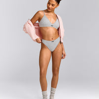 Seamless Thong | Grey Marl