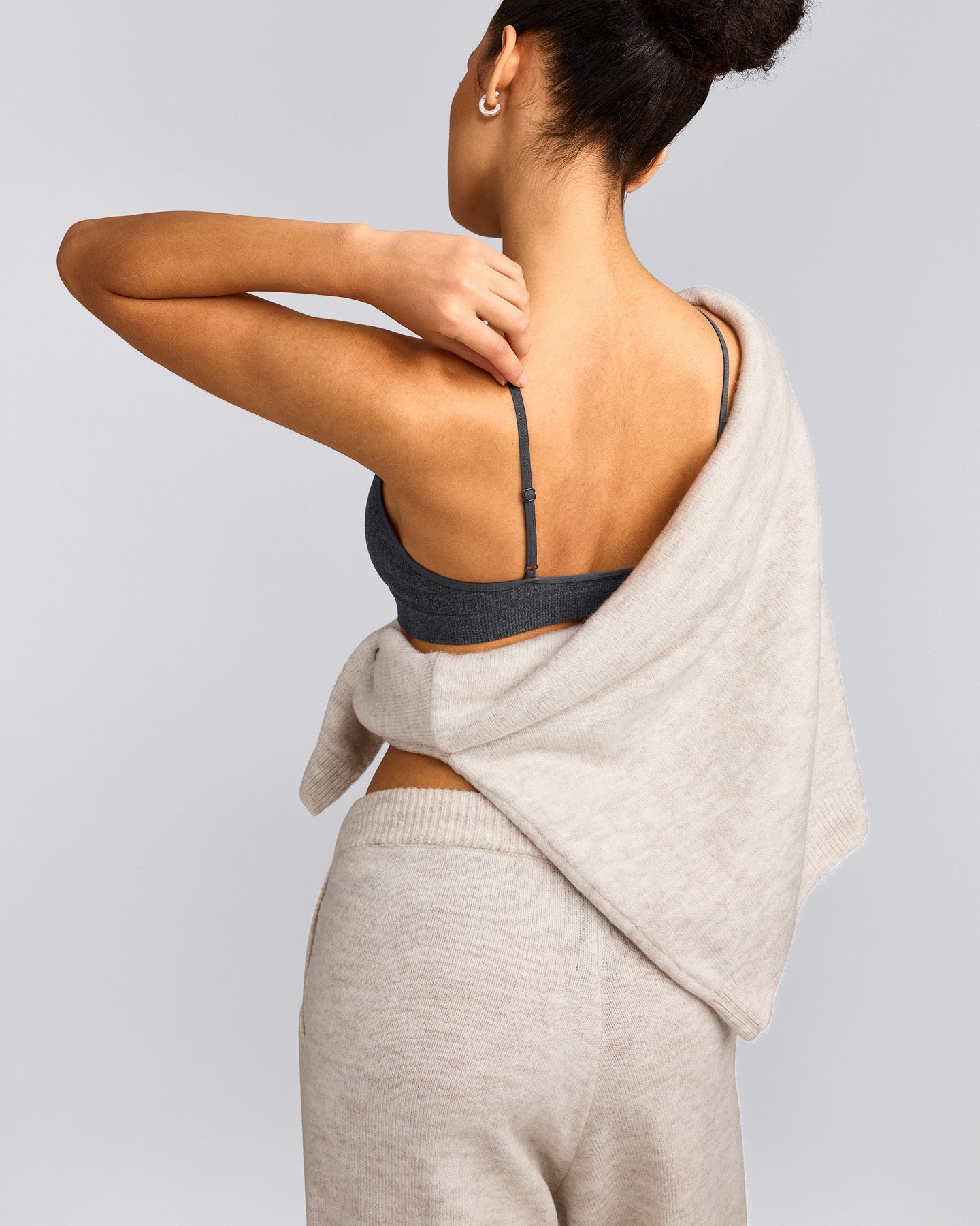 Seamless Strappy Bralette | Charcoal Marl